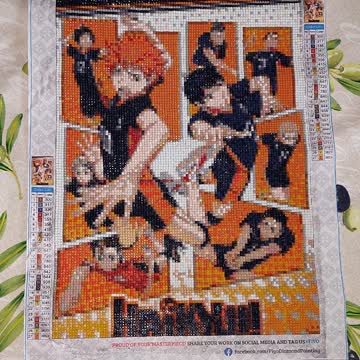 Haikyuu Diamond Painting Fertig