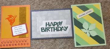 3 Karten / selfmade (Happy Birthday / Danke schön) K689