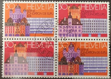 1974 Weltpostkongress Viererblock
