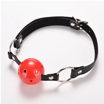 NEUES Halsband mit Mund-Ball schwarz-rot