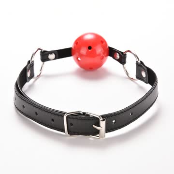 NEUES Halsband mit Mund-Ball schwarz-rot