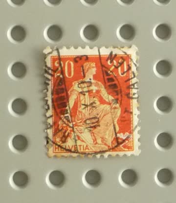 Briefmarke "Helvetia mit Schwert" 20 Rp. rotorange