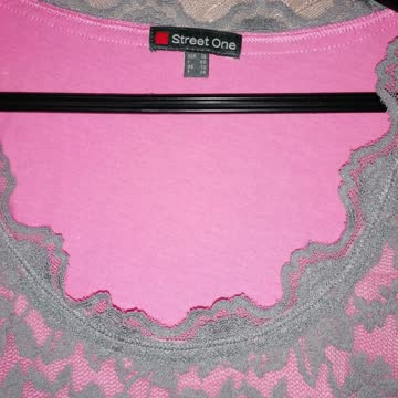 Wunderschönes shirt pink grauer spitze