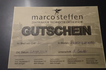 Gutschein marco steffen Wert 20 Fr.