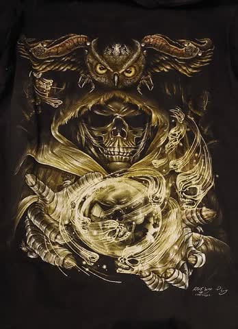 Totenkopf T-Shirt mir Eule
