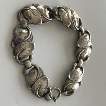 Armband aus Silber 800, Art Deco/Mid-Century Blätter