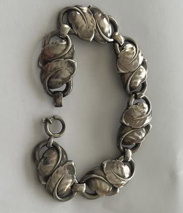 Armband aus Silber 800, Art Deco/Mid-Century Blätter