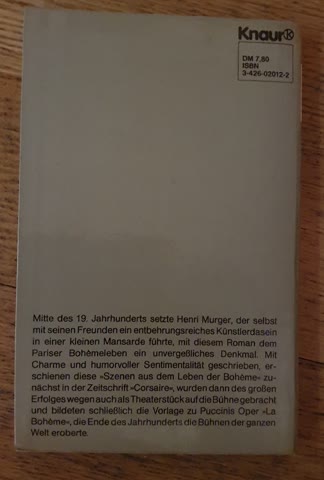 Die Bohème - Pariser Künstlerroman