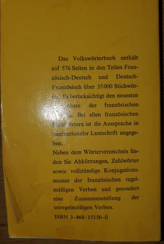 Langenscheidts Volkswörterbuch Französisch