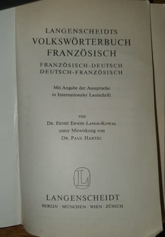 Langenscheidts Volkswörterbuch Französisch