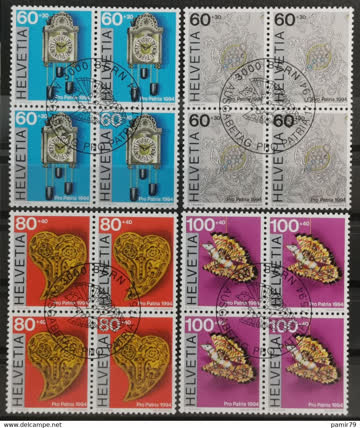 1994 PP Volkskunst der Schweiz Viererblock ET-Stempel