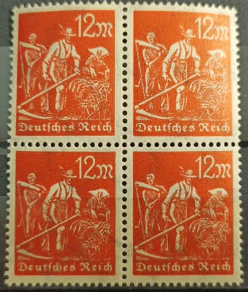 1922 Freimarke Viererblock postfrisch**