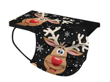 5 Stk. NEUE Einweg Maske Weihnachten mit Rentier - 221783