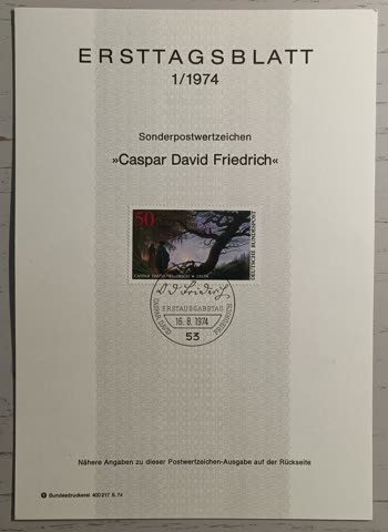 1974 ETB 1 Geburtstag Caspar David Friedrich