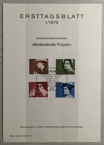 1975 ETB 1 bedeutende deutsche Frauen