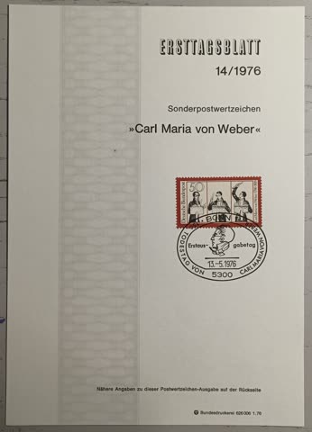 1976 ETB 14 Carl Maria von Weber