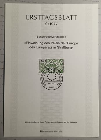 1977 ETB 2 Einweihung des Europarats Strassburg