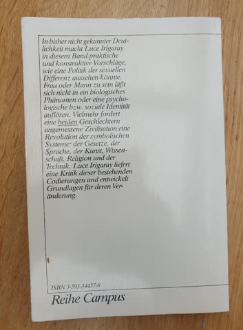 Die Zeit der Differenz - Luce Origaray