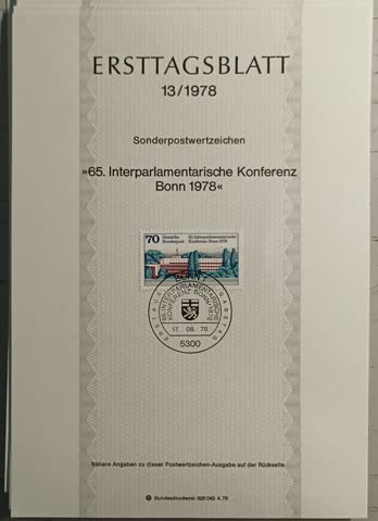 1978 65. Interparlamentarische Konferenz Bonn