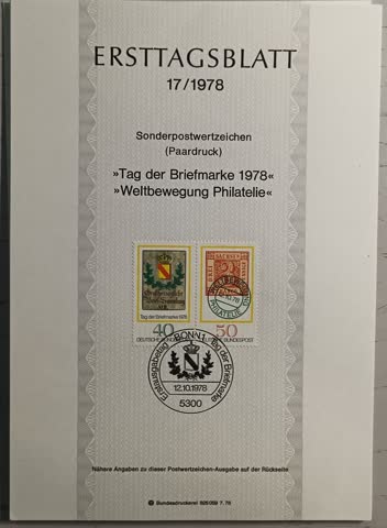 1978 ETB 17 Tag der Briefmarke