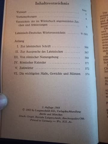 Wörterbuch lateinisch/deutsch