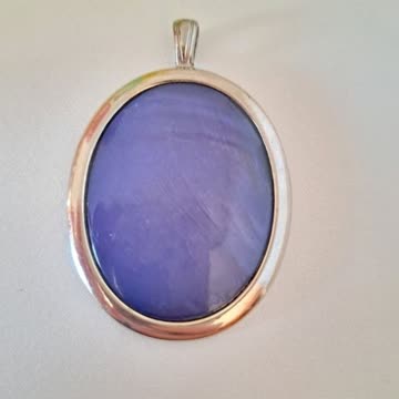 Anhänger Kette Blau silber Modeschmuck