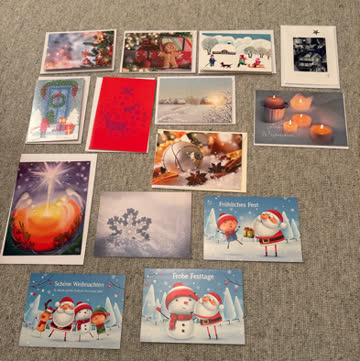 14 Karten Weihnachten Winter mit Couvert
