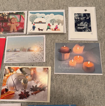 14 Karten Weihnachten Winter mit Couvert