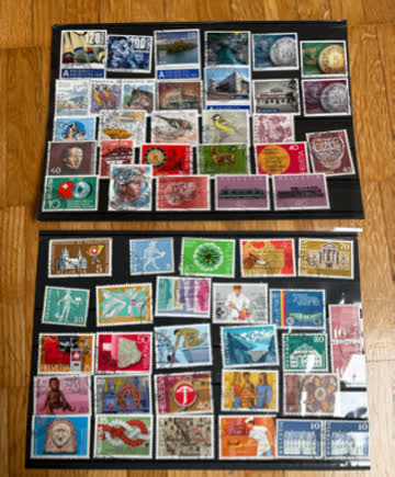 Briefmarken Schweiz 4 Steckkarten