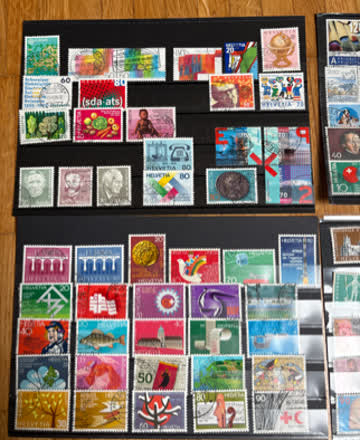 Briefmarken Schweiz 4 Steckkarten