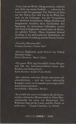 Patricia Highsmith: Leise, leise im Wind