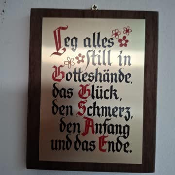Spruchbild auf Holz