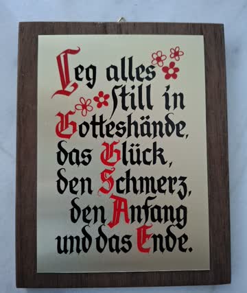 Spruchbild auf Holz