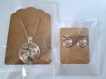 Schmuck Set Boho Vintage Floral Stil Frühling Ohrclips Kette