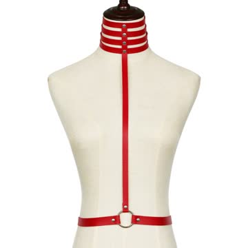 NEUES Erotik Body Halsband rot für Gr. XS, S und M