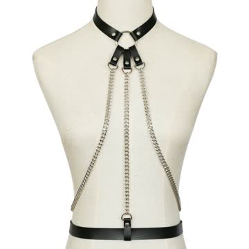 NEUES Ketten Body-Halsband schwarz für Gr. XS, S & M