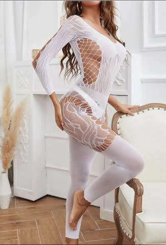NEUER Bodystocking weiss für Gr. XS, S & M