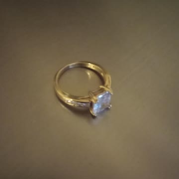 Weisser Zirkon 14k Gelbgold Ring