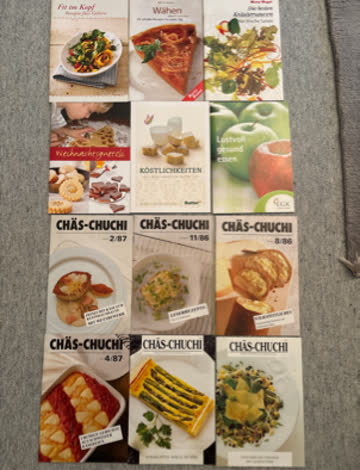 12 Rezepthefte Betty Bossi, Chäs Chuchi etc