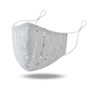 Stoffmaske weiss-silber NEU / 1 Stück