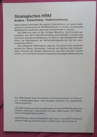 Strategisches HRM, Analyse, Entwicklung, IMplementierung