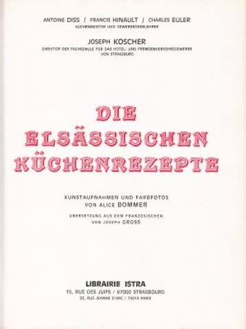 Die elsässischen Küchenrezepte Buch