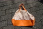Strandtasche, Badetasche oben Stoff unten Kunstleder