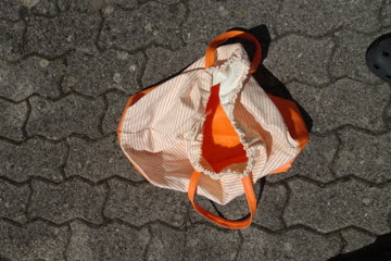 Strandtasche, Badetasche oben Stoff unten Kunstleder