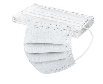 4 Stk. NEUE weisse Einwegmasken mit leichtem Motiv