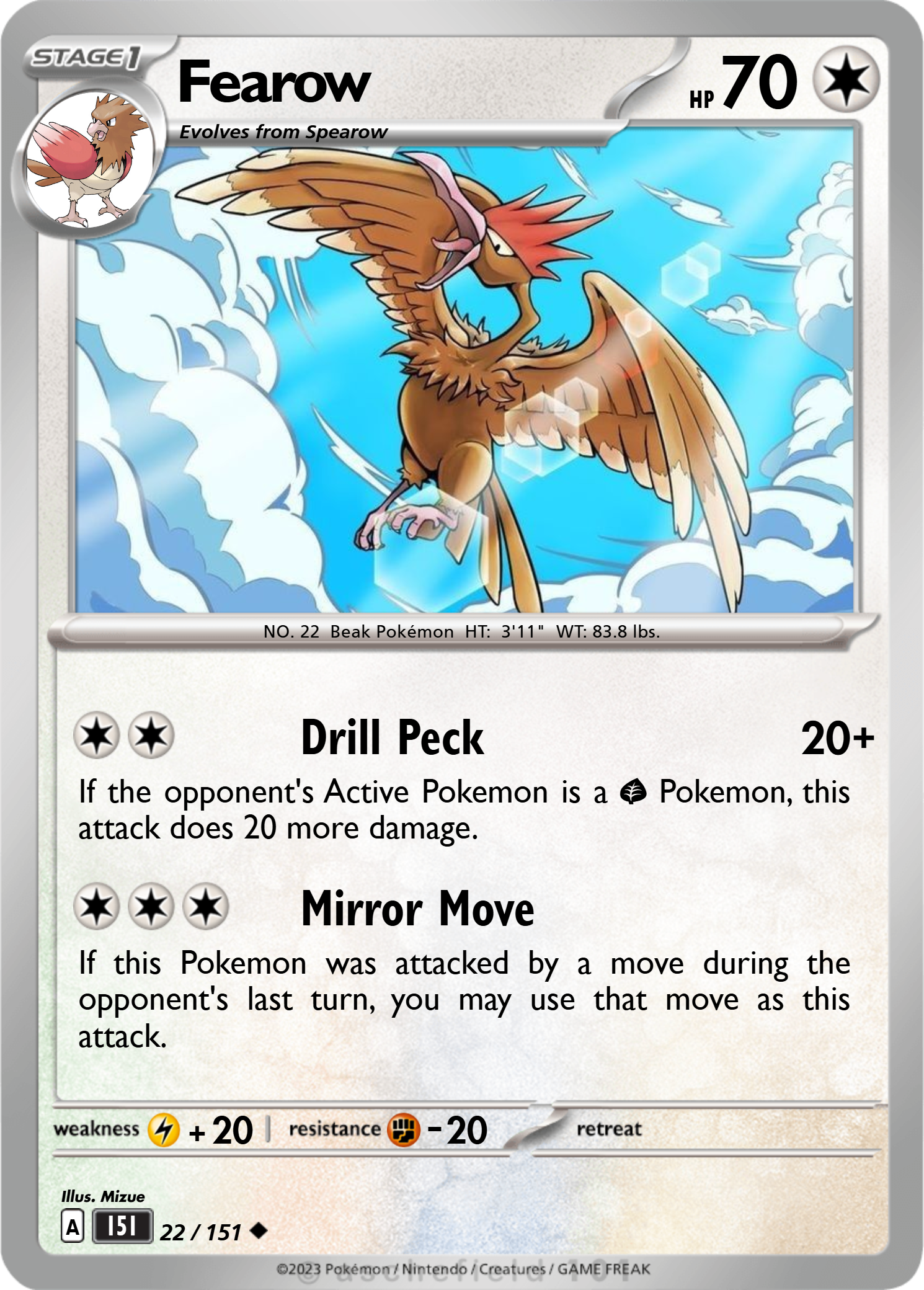 Fearow - 9cheesecake | Pokécardmaker.net