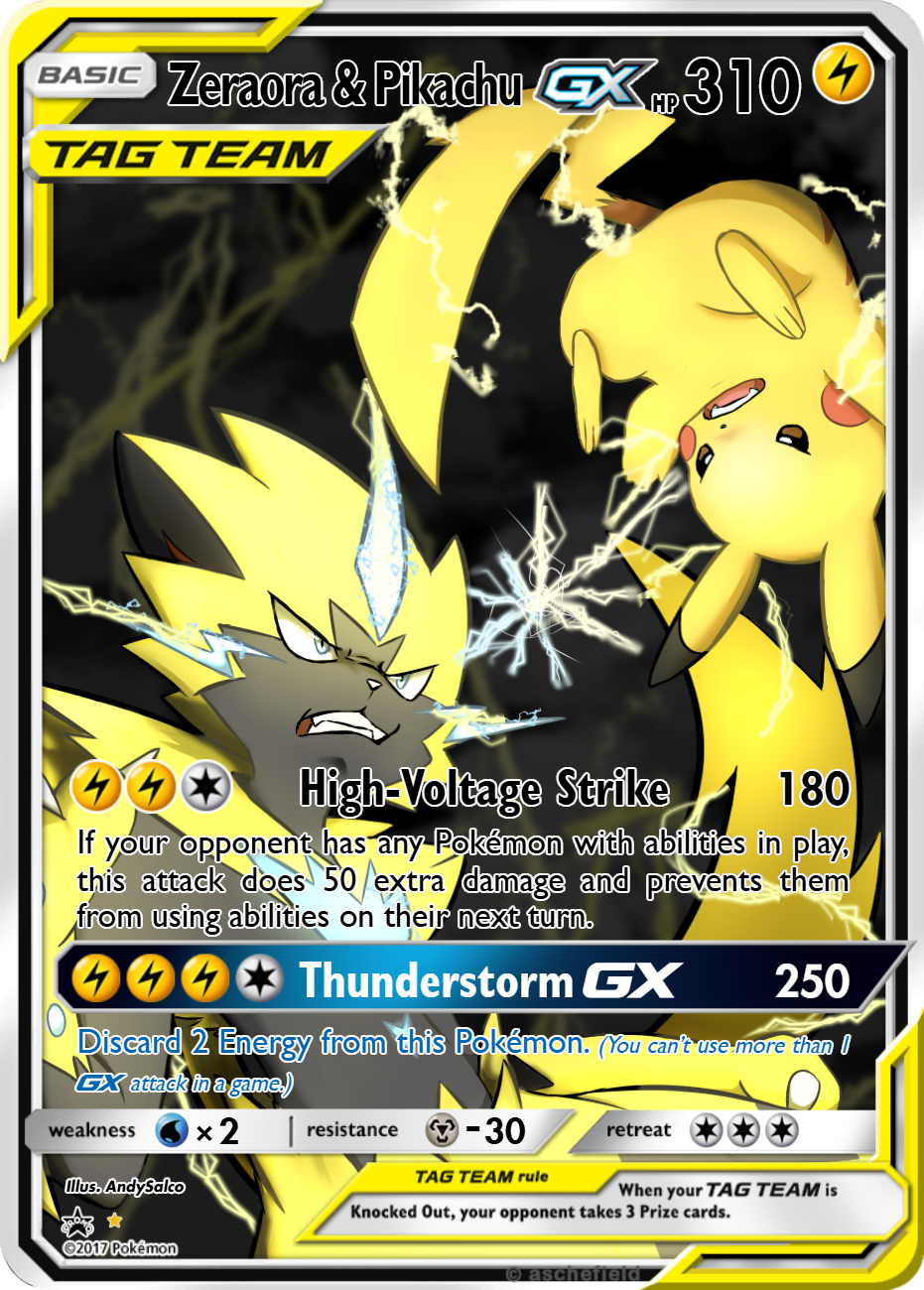 ポケモンカード VS ポスター pokemon poster ポケットモンスター Zeraora & Pikachu - ANNNNNy | Pokécardmaker.net