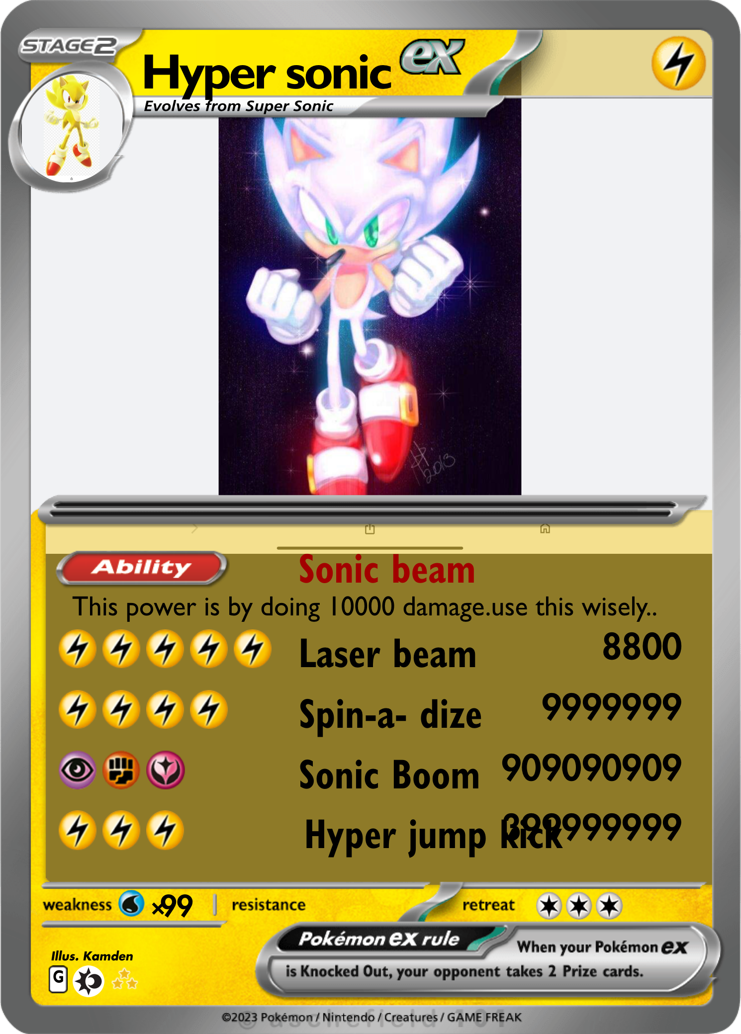 Hyper sonic - Dogeyman889 | Pokécardmaker.net