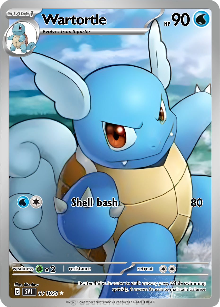 ポケモンカードゲーム Wartortle shadow less Pokémon Base Set Wartortle (Shadow And Shadowless) | eBay
