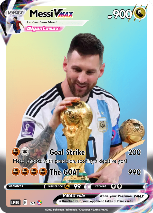 ポケモン - messi Lionel Messi GX Pokemon Sapphire Custom Art Card. Ballon D